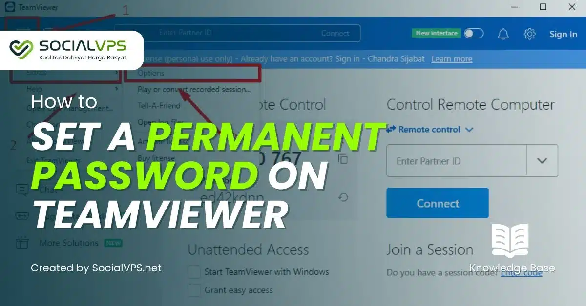 Cara Menetapkan Kata Laluan Kekal pada TeamViewer