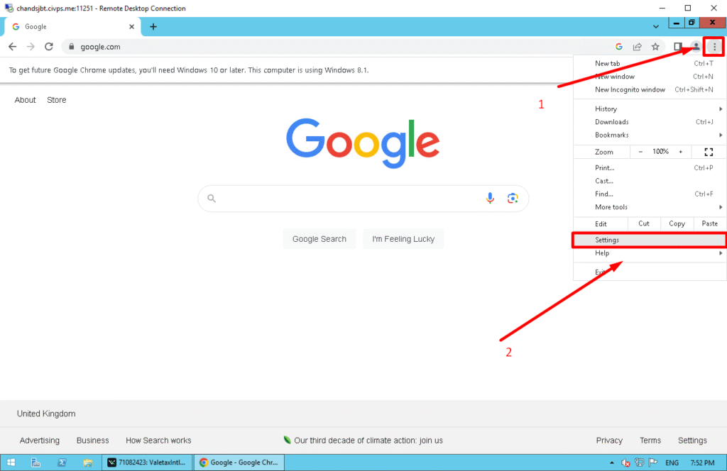 Abrir la configuración de Chrome - SocialVPS Abrir la configuración de Chrome
