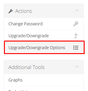 Navigieren Sie zu Upgrade-/Downgrade-Optionen - SocialVPS Navigieren Sie zu Upgrade/Downgrade-Optionen