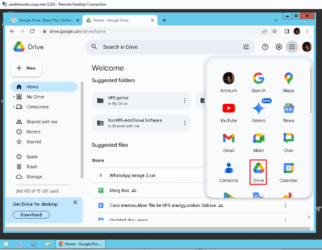 Google Drive auf dem VPS - SocialVPS Google Drive auf dem VPS